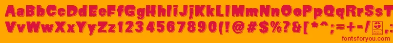 SuperSevenShadowedDemo Font – Red Fonts on Orange Background