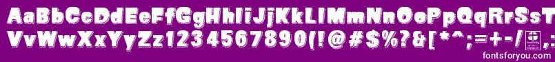 SuperSevenShadowedDemo Font – White Fonts on Purple Background