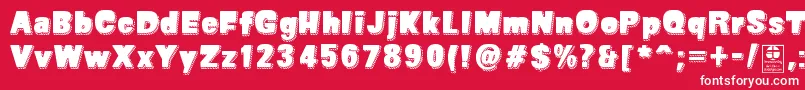 SuperSevenShadowedDemo-fontti – valkoiset fontit punaisella taustalla