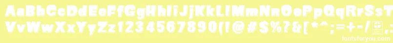 SuperSevenShadowedDemo Font – White Fonts on Yellow Background