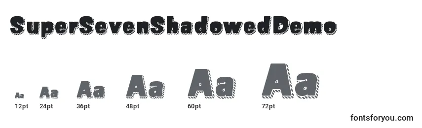 Размеры шрифта SuperSevenShadowedDemo