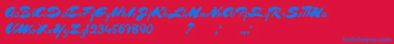 AboutSweetMemories Font – Blue Fonts on Red Background