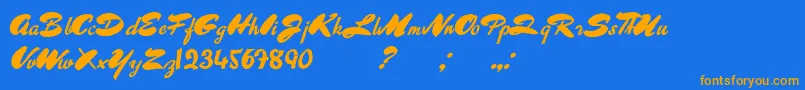 AboutSweetMemories Font – Orange Fonts on Blue Background