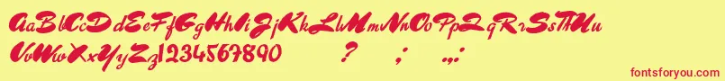 AboutSweetMemories Font – Red Fonts on Yellow Background