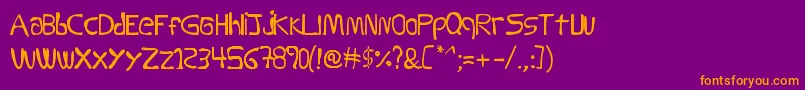 DecasMini Font – Orange Fonts on Purple Background