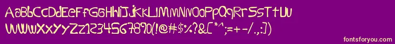 DecasMini Font – Yellow Fonts on Purple Background