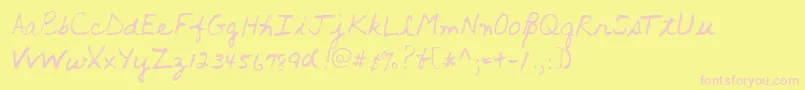 Lehn016 Font – Pink Fonts on Yellow Background