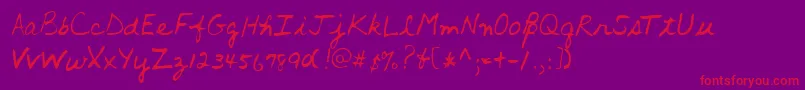 フォントLehn016 – 紫の背景に赤い文字