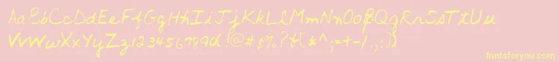 Lehn016 Font – Yellow Fonts on Pink Background