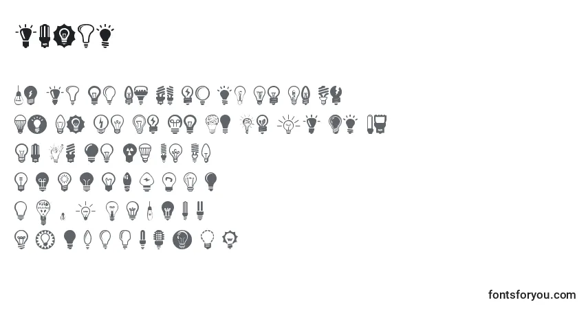 Czcionka Bulbs – alfabet, cyfry, specjalne znaki