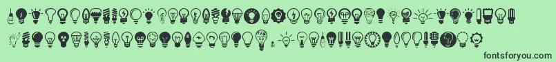 fuente Bulbs – Fuentes Negras Sobre Fondo Verde