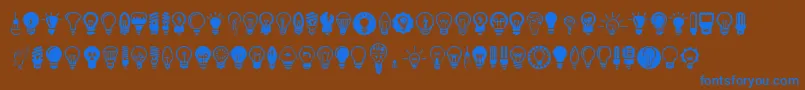 Bulbs Font – Blue Fonts on Brown Background