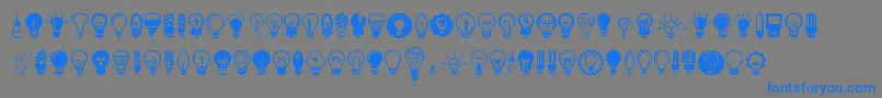 Bulbs Font – Blue Fonts on Gray Background