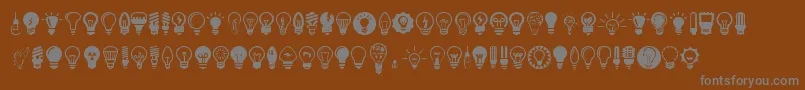 Czcionka Bulbs – szare czcionki na brązowym tle