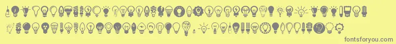 フォントBulbs – 黄色の背景に灰色の文字