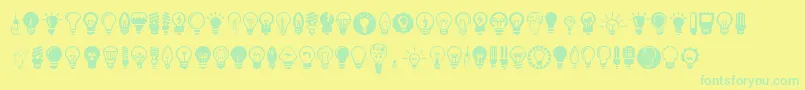 Fonte Bulbs – fontes verdes em um fundo amarelo