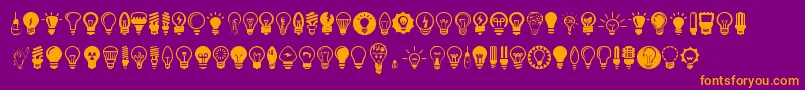 Шрифт Bulbs – оранжевые шрифты на фиолетовом фоне