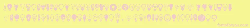 Saiba mais sobre a fonte Bulbs Fonte Bulbs – fontes rosa em um fundo amarelo