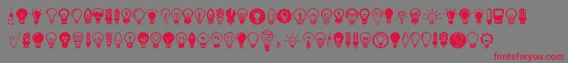フォントBulbs – 赤い文字の灰色の背景