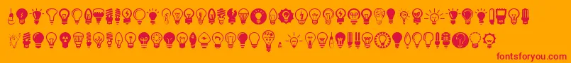 Bulbs Font – Red Fonts on Orange Background