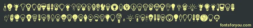 Saiba mais sobre a fonte Bulbs Fonte Bulbs – fontes amarelas em um fundo preto