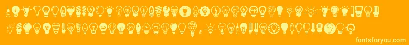 Bulbs Font – Yellow Fonts on Orange Background