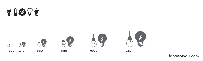 Размеры шрифта Bulbs