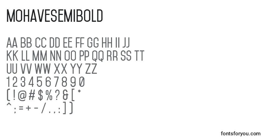 MohaveSemiboldフォント–アルファベット、数字、特殊文字