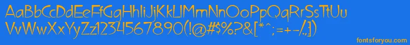 UltimaCampagnoli Font – Orange Fonts on Blue Background