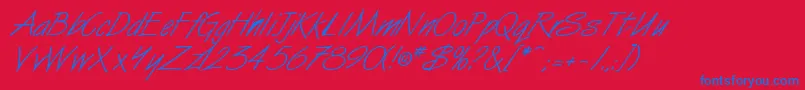 SurferItalic Font – Blue Fonts on Red Background