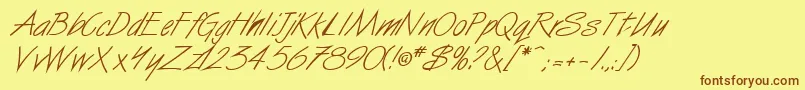 SurferItalic Font – Brown Fonts on Yellow Background