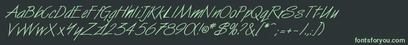 SurferItalic Font – Green Fonts on Black Background