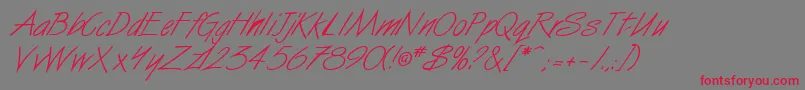 SurferItalic-Schriftart – Rote Schriften auf grauem Hintergrund