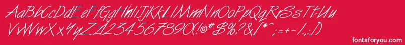 Fonte SurferItalic – fontes brancas em um fundo vermelho