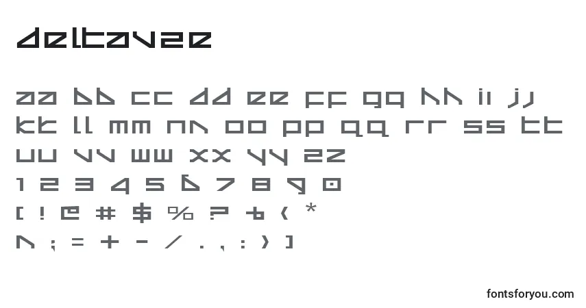 Schriftart Deltav2e – Alphabet, Zahlen, spezielle Symbole