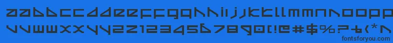 Deltav2e Font – Black Fonts on Blue Background