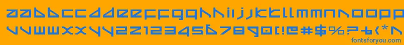 Deltav2e Font – Blue Fonts on Orange Background