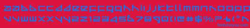 Deltav2e Font – Blue Fonts on Red Background