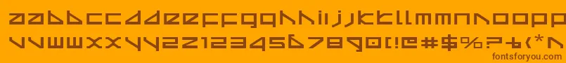 Deltav2e Font – Brown Fonts on Orange Background