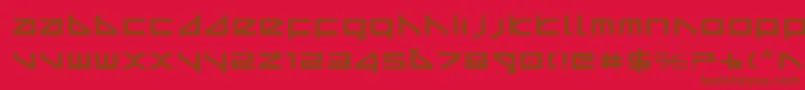 Deltav2e Font – Brown Fonts on Red Background
