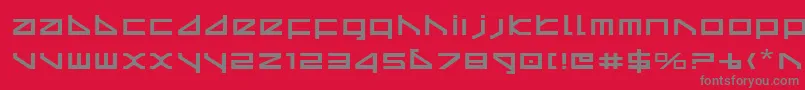 Deltav2e-Schriftart – Graue Schriften auf rotem Hintergrund