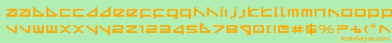 Deltav2e Font – Orange Fonts on Green Background