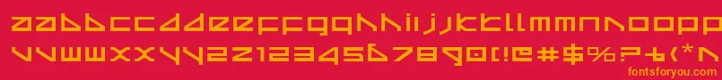 Deltav2e Font – Orange Fonts on Red Background