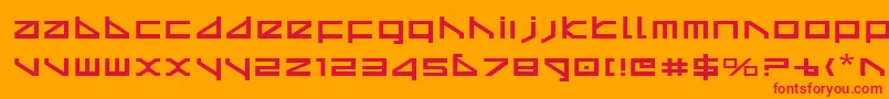 Deltav2e Font – Red Fonts on Orange Background