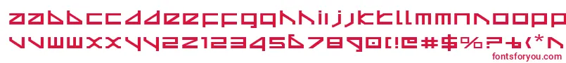 フォントDeltav2e – 白い背景に赤い文字