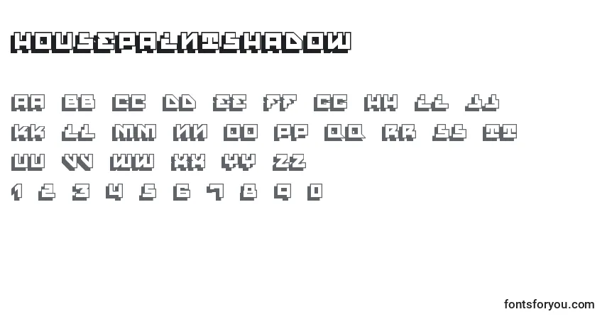 HousePaintShadow Font – alphabet, numbers, special characters