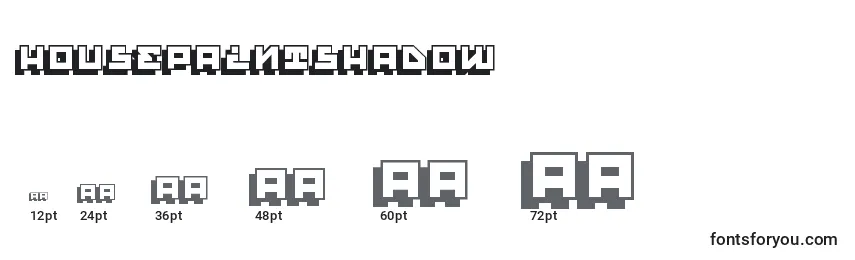 HousePaintShadow Font Sizes