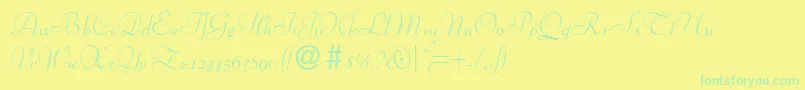 En savoir plus sur la police BernhardscriptRegular Police BernhardscriptRegular – polices vertes sur fond jaune