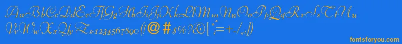 Шрифт BernhardscriptRegular – оранжевые шрифты на синем фоне