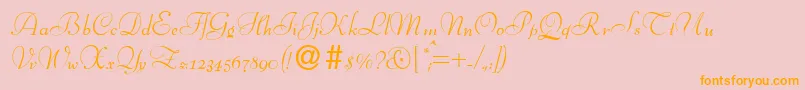 fuente BernhardscriptRegular – Fuentes Naranjas Sobre Fondo Rosa
